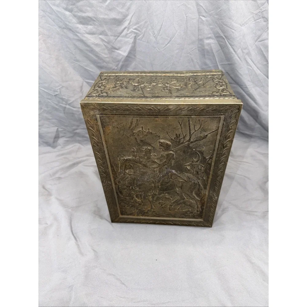 VINTAGE RARE GERMAN SCHOLLER GINGER BREAD TIN BOX Metal
